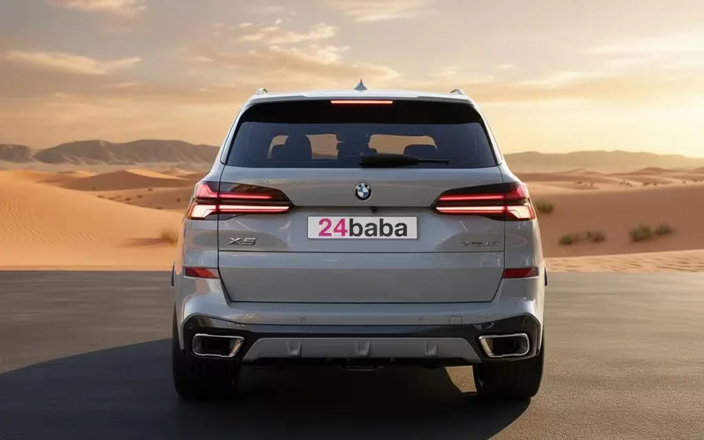 Bmw X5 2024 Grey rear view showing taillights – rental in Dubai