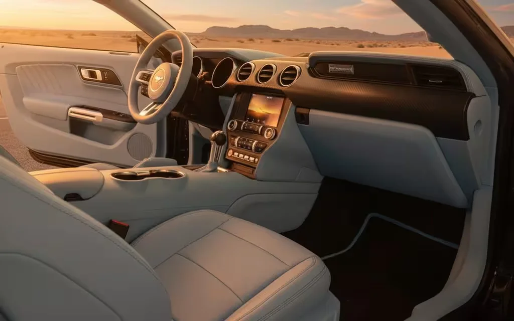 Ford Mustang 2021 interior view showing trim – rental in Dubai