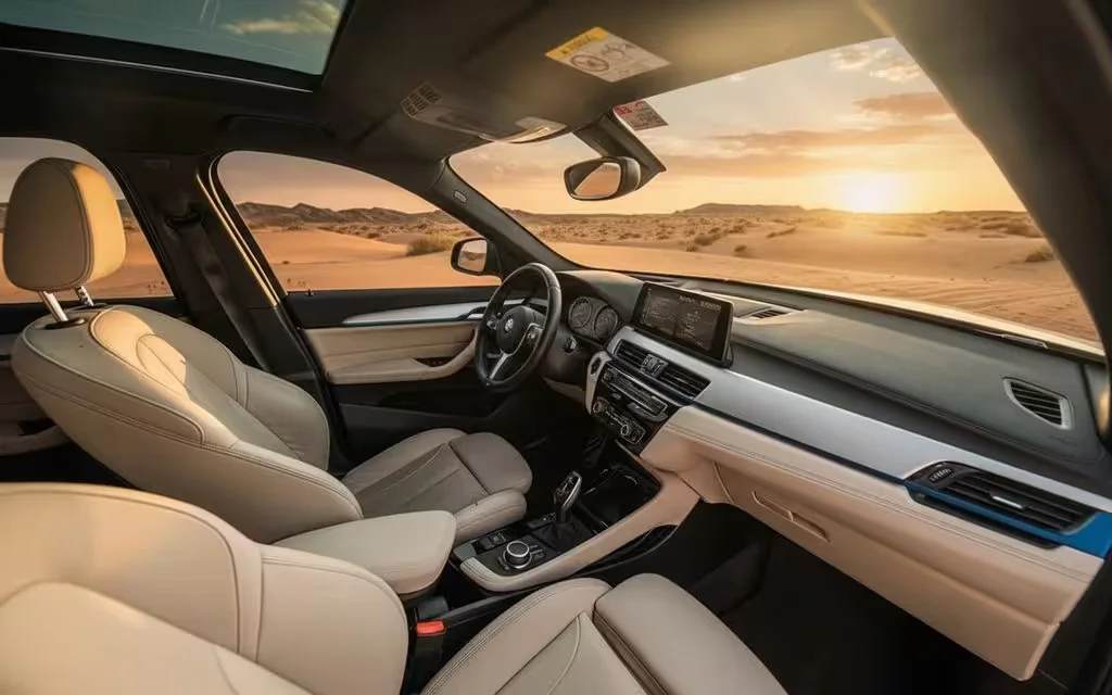 Bmw X1 2021 interior view showing trim – rental in Dubai