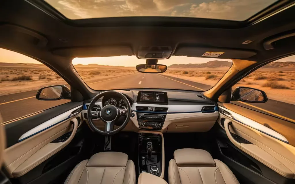 Bmw X1 2021 dashboard and infotainment – rental in Dubai