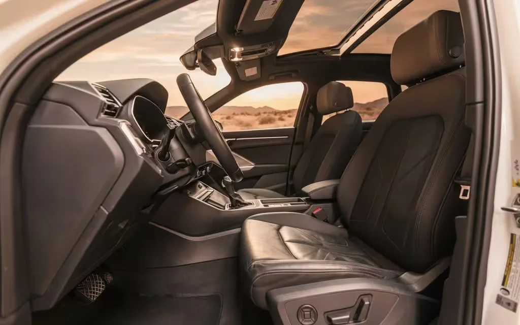 Audi Q3 2021 interior view showing trim – rental in Dubai