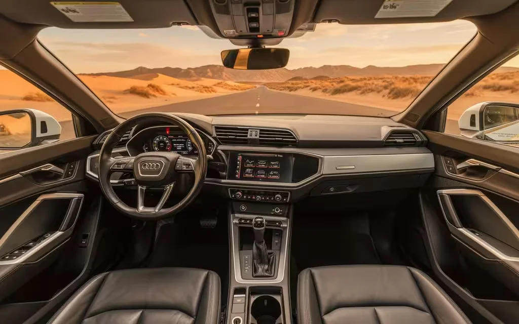 Audi Q3 2021 dashboard and infotainment – rental in Dubai