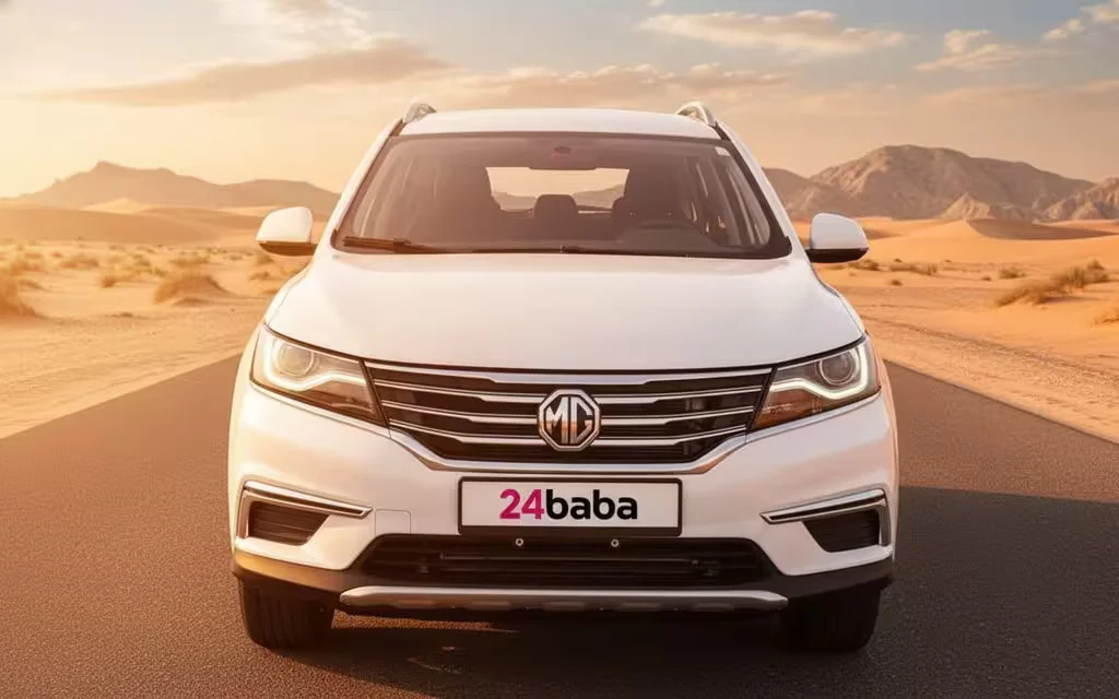 Mg Rx5 2024 White front view with headlights – rental in Dubai