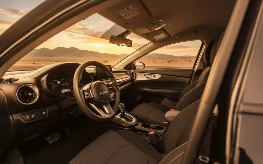 Kia Forte 2024 dashboard and infotainment – rental in Dubai
