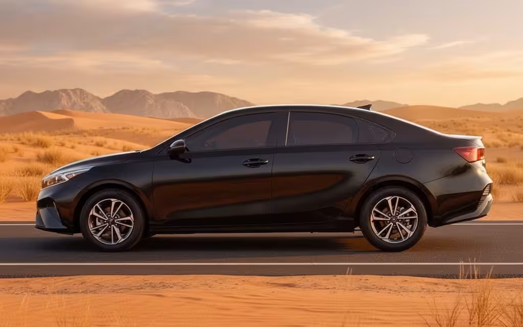 Kia Forte 2024 Black side profile – rental in Dubai
