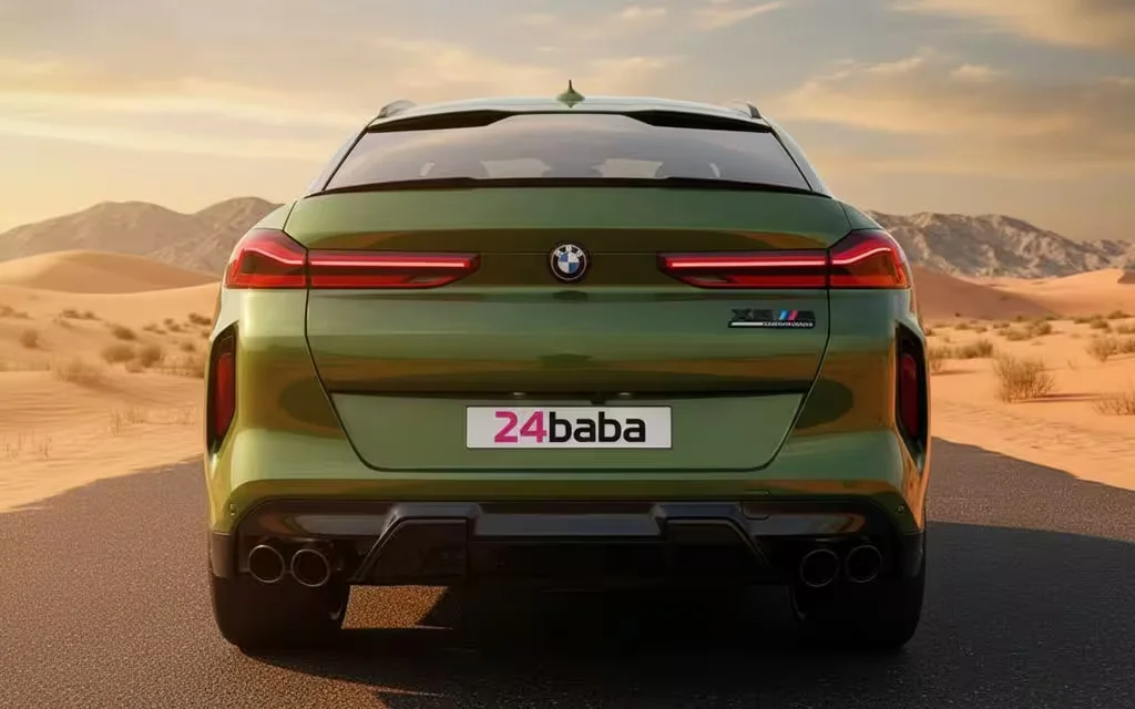 Bmw X6 2023 Green rear view showing taillights – rental in Dubai