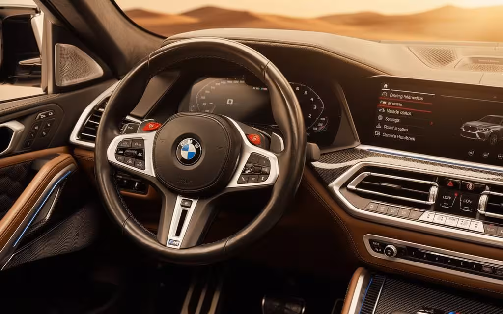 Bmw X6 2023 dashboard and infotainment – rental in Dubai