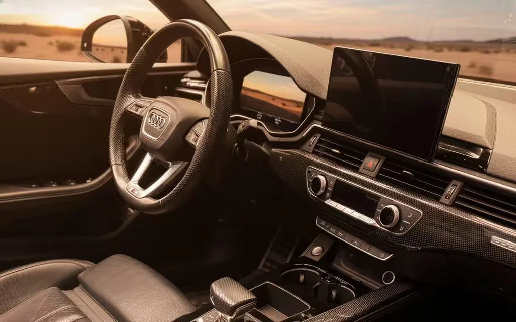 Audi S5 2022 dashboard and infotainment – rental in Dubai