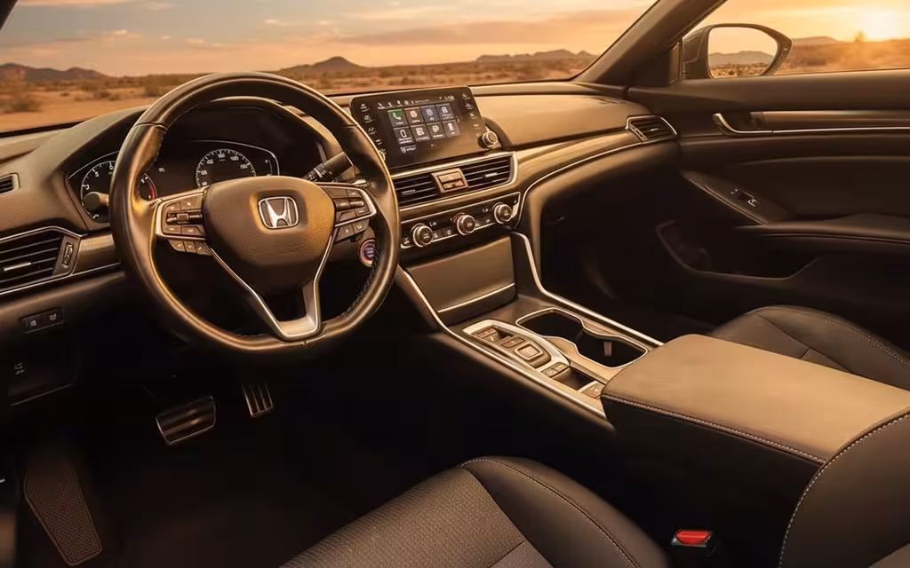 Honda Accord 2023 interior view showing trim – rental in Dubai