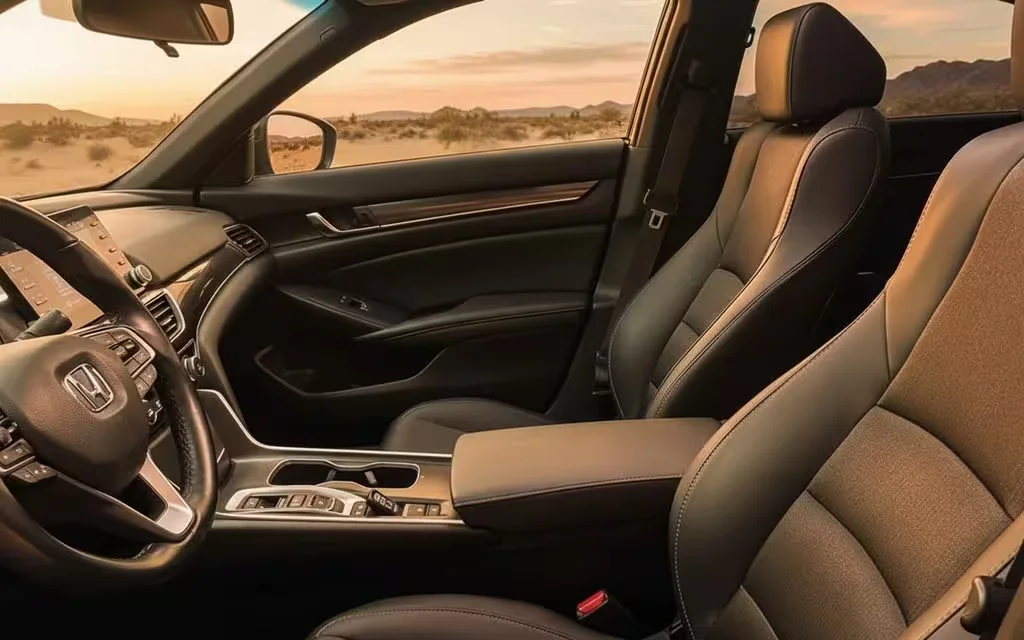 Honda Accord 2023 leather seats and cabin – rental in Dubai