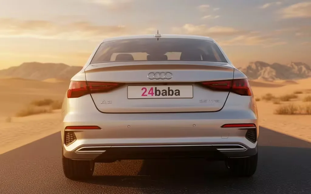 Audi A3 2024 Silver rear view showing taillights