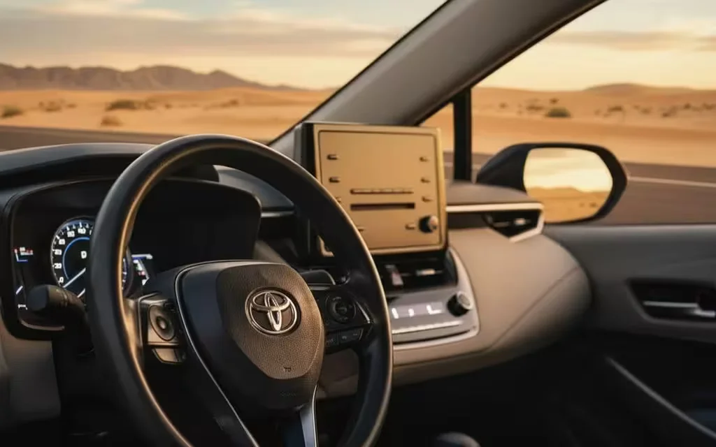 Toyota Corolla 2020 interior view showing trim – rental in Dubai