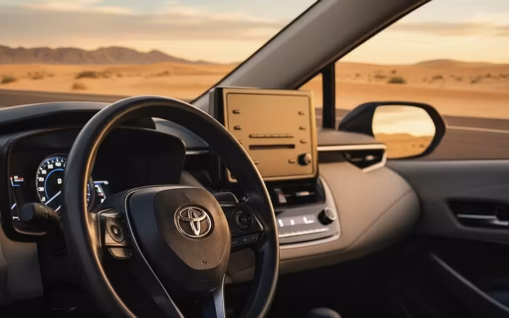 Toyota Corolla 2020 interior view showing trim – rental in Dubai