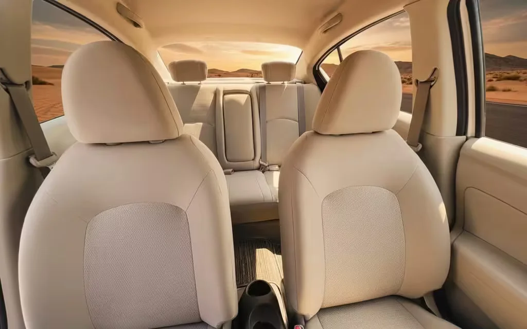 Nissan Sunny 2023 leather seats and cabin – rental in Dubai