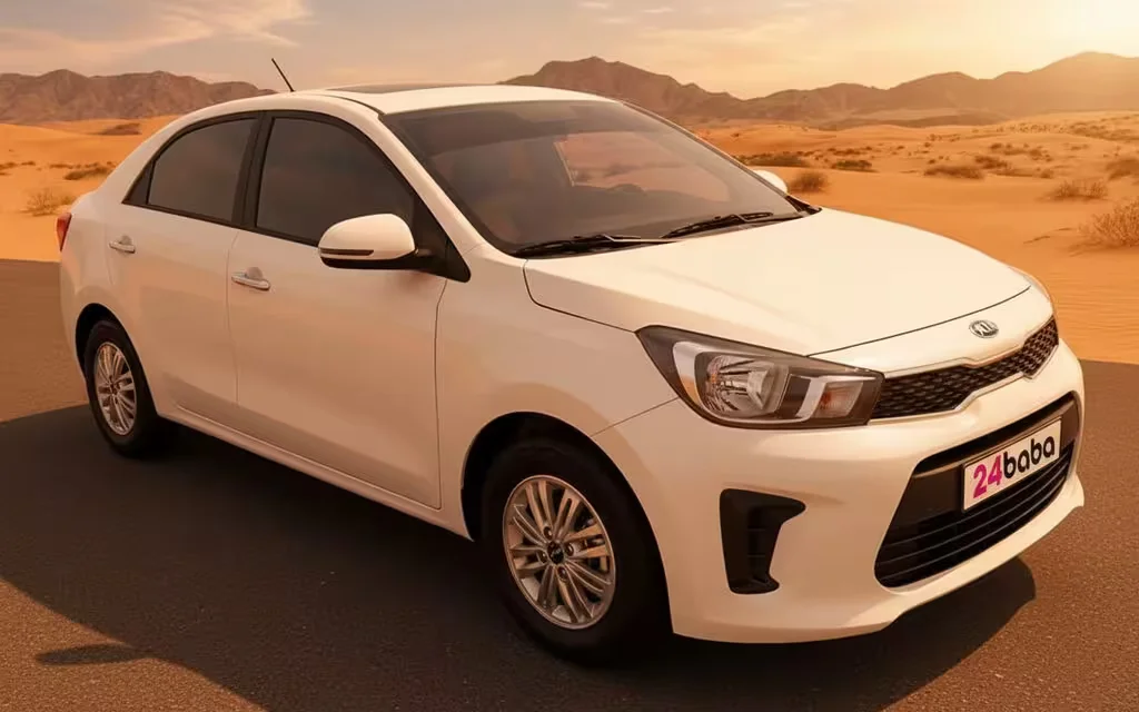 Kia Pegas 2025 White front view with headlights