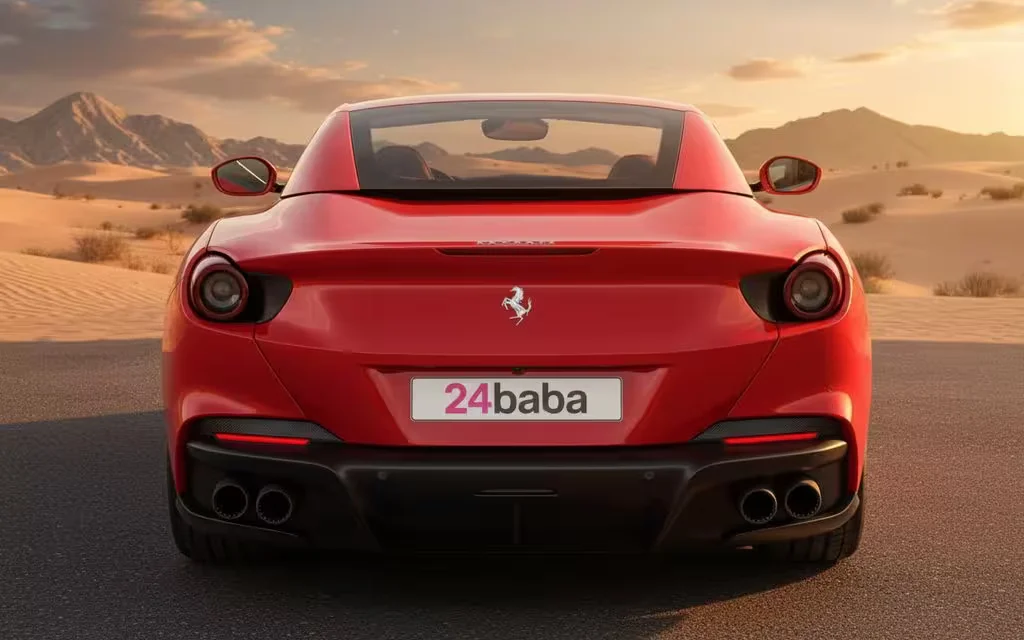 Ferrari Portofino 2024 Red rear view showing taillights – rental in Dubai