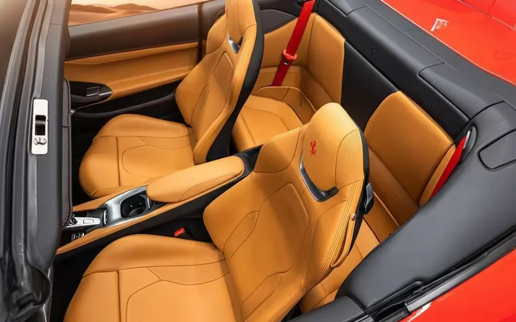 Ferrari Portofino 2024 leather seats and cabin – rental in Dubai