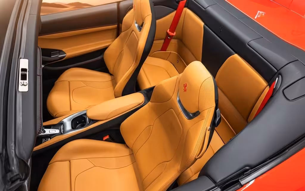 Ferrari Portofino 2024 leather seats and cabin – rental in Dubai