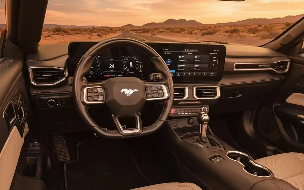 Ford Mustang 2024 dashboard and infotainment – rental in Dubai