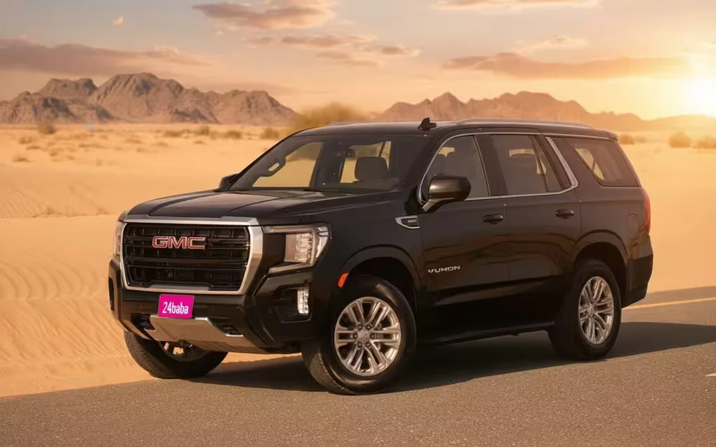 Gmc Yukon 2024 Black side profile – rental in Dubai
