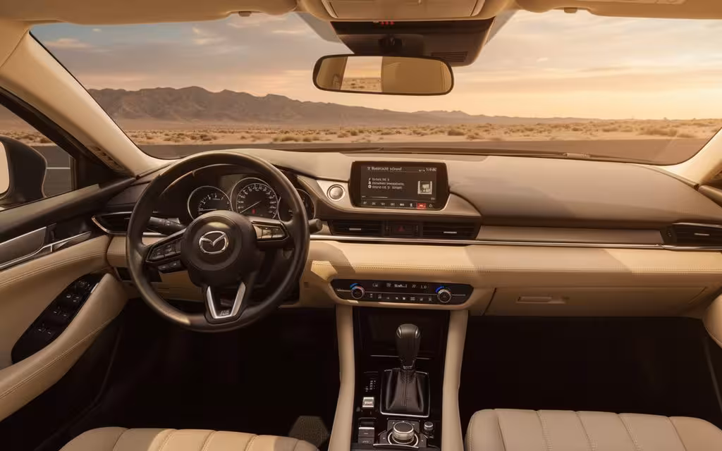 Mazda 6 2024 interior view showing trim – rental in Dubai