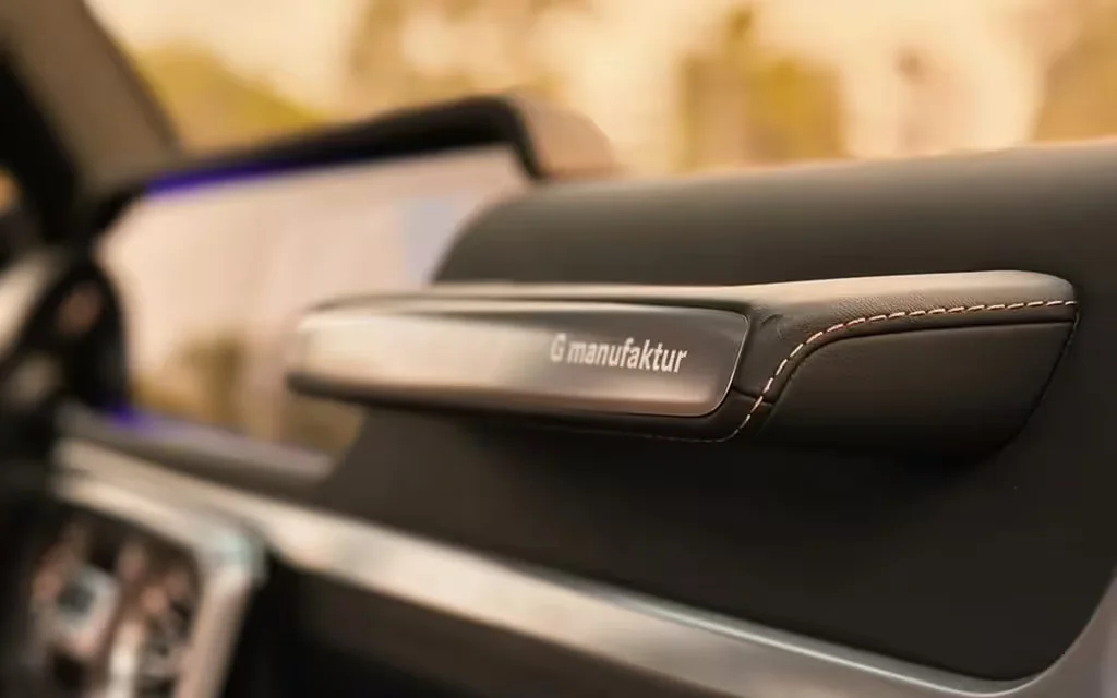 Mercedes G63 2023 interior view showing trim – rental in Dubai
