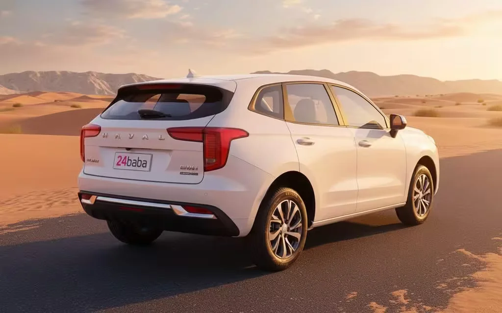 Haval Jolion 2024 White rear view showing taillights – rental in Dubai