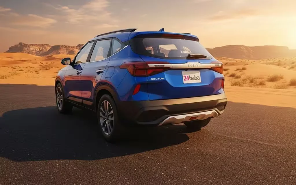 Kia Seltos 2022 Blue rear view showing taillights
