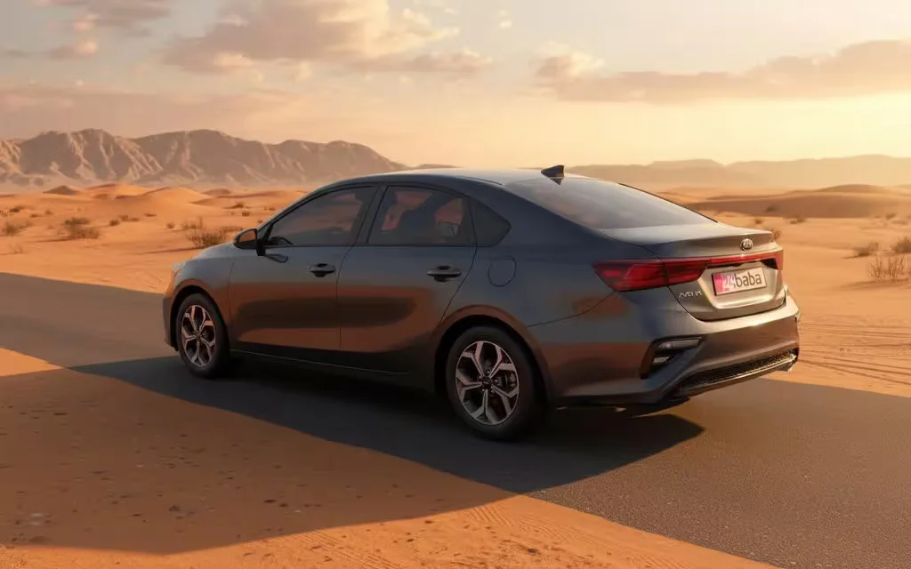 Kia Forte 2025 Grey rear view showing taillights – rental in Dubai