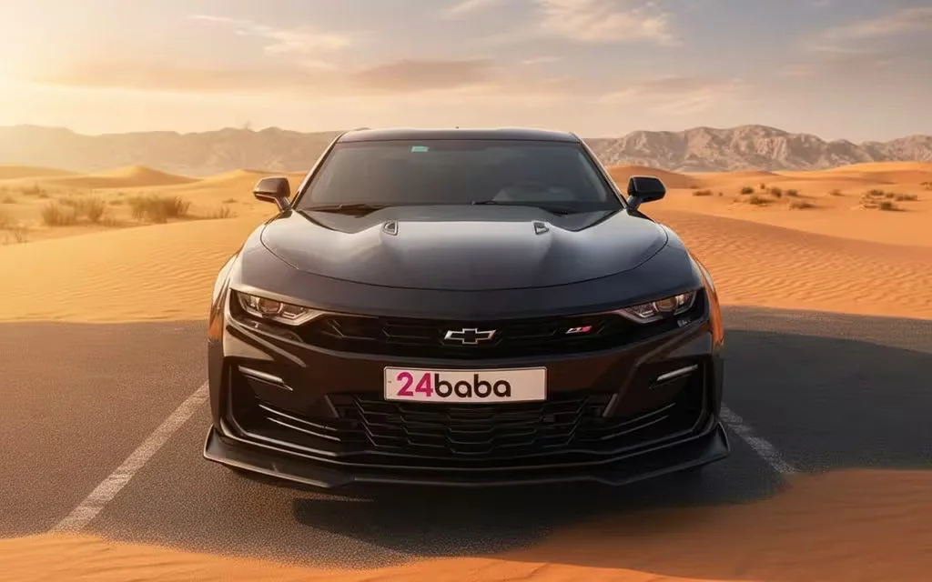 Chevrolet Camaro 2023 Black front view with headlights