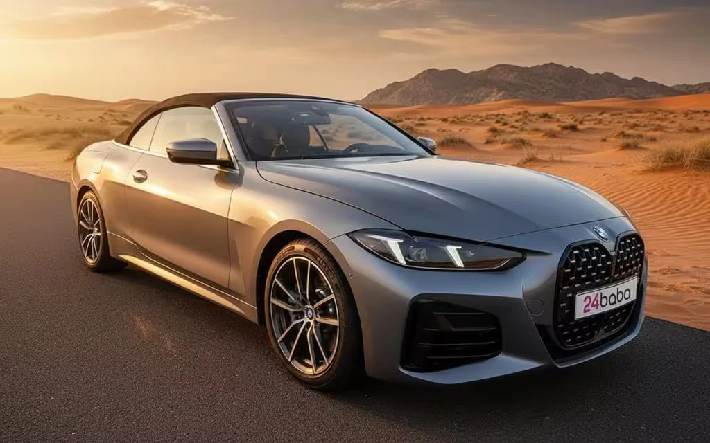 Bmw 430 2025 Grey front view with headlights – rental in Dubai