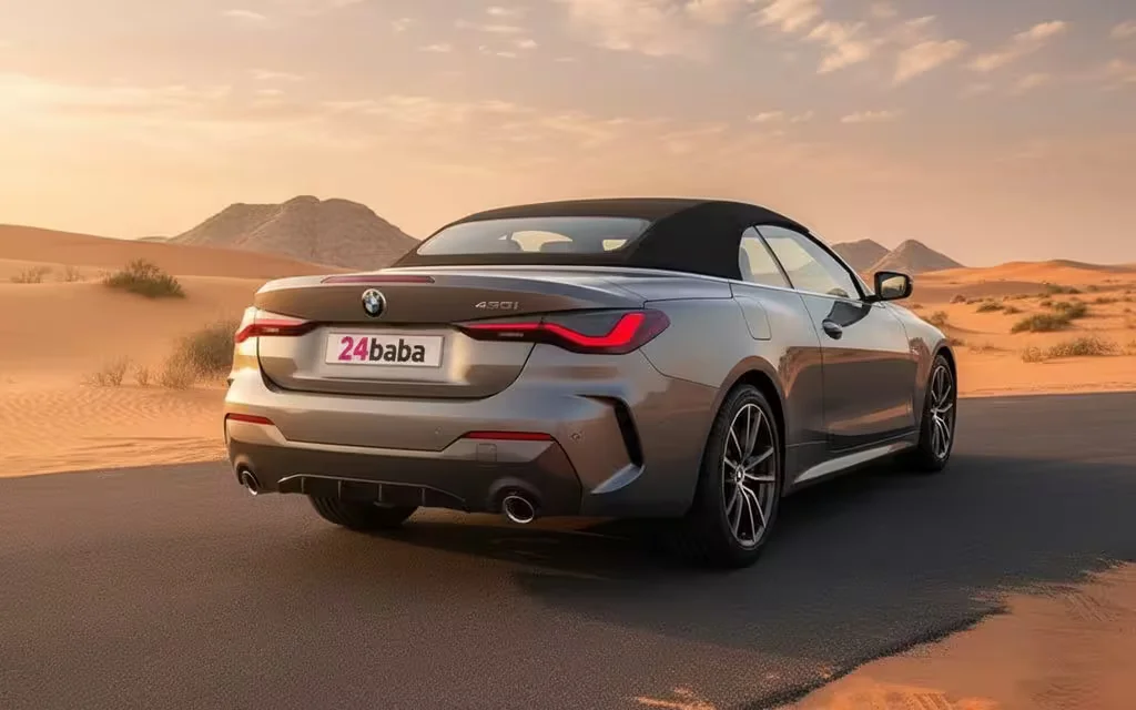 Bmw 430 2025 Grey rear view showing taillights – rental in Dubai