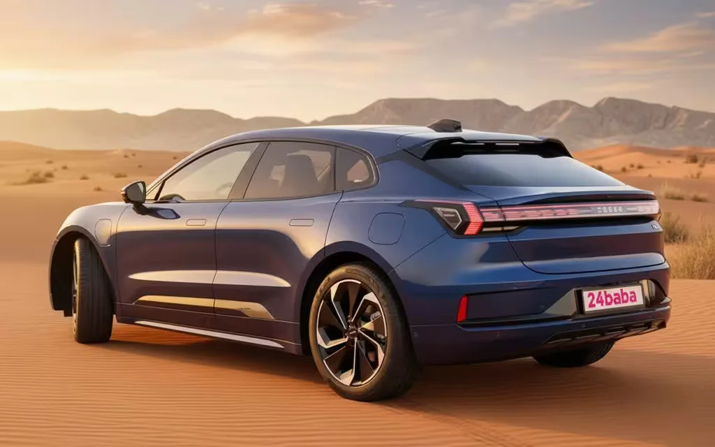 Zeekr 001 2024 Blue rear view showing taillights – rental in Dubai