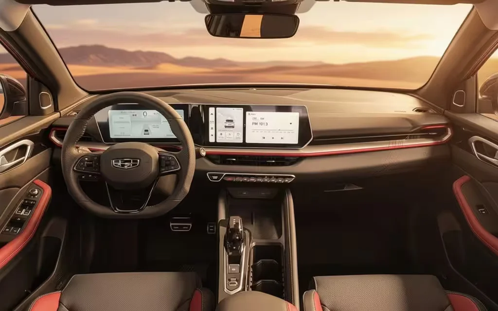 Geely Coolray 2025 dashboard and infotainment – rental in Dubai