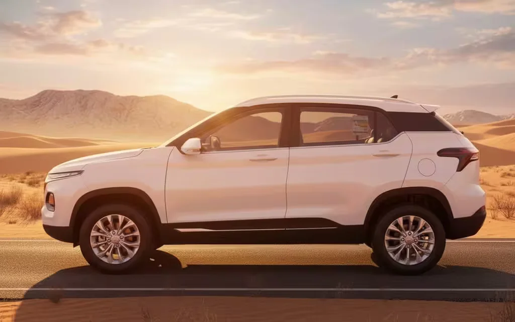 Chevrolet Groove 2025 White side profile – rental in Dubai