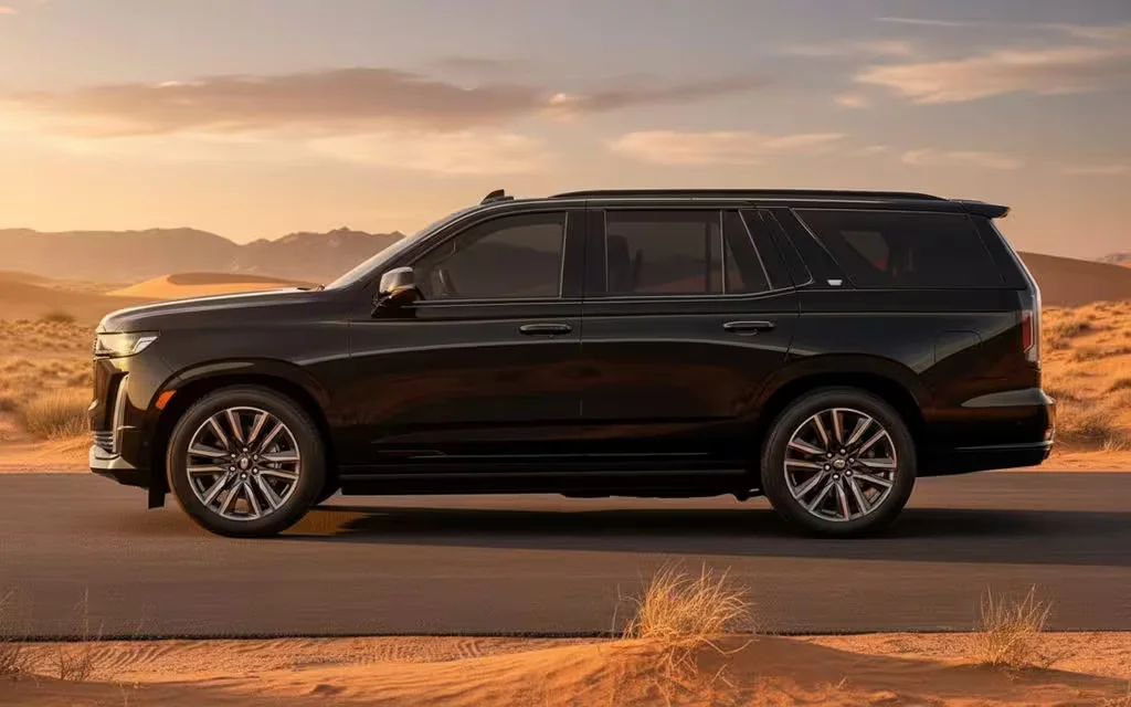 Cadillac Escalade 2024 Black side profile – rental in Dubai