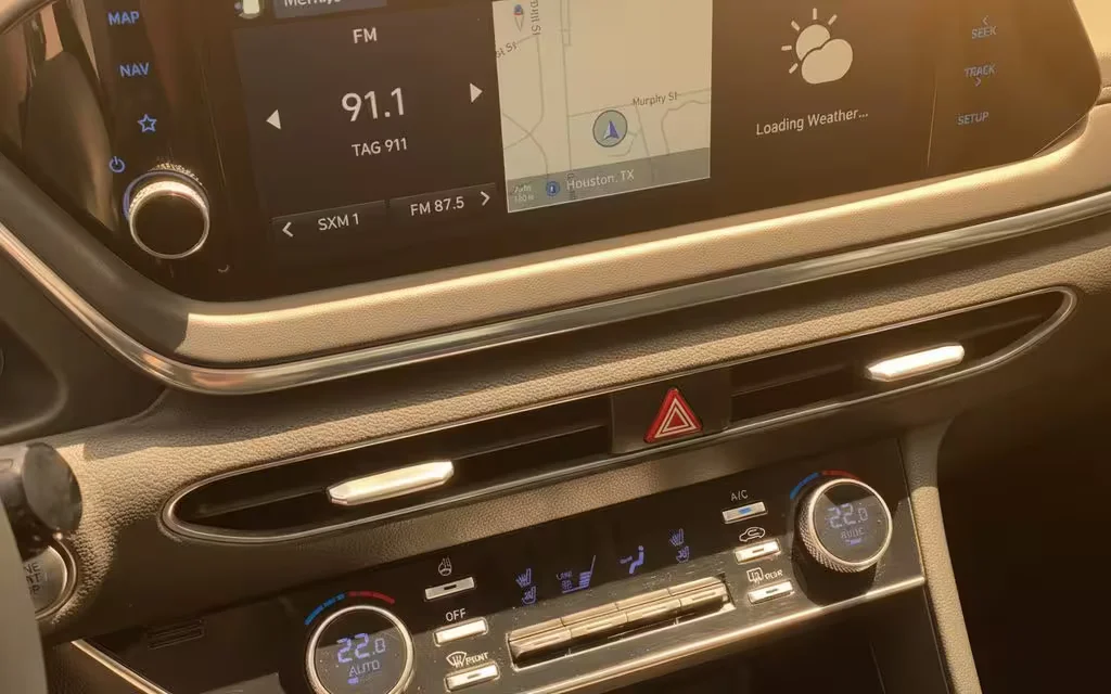 Hyundai Sonata 2021 interior view showing trim – rental in Dubai