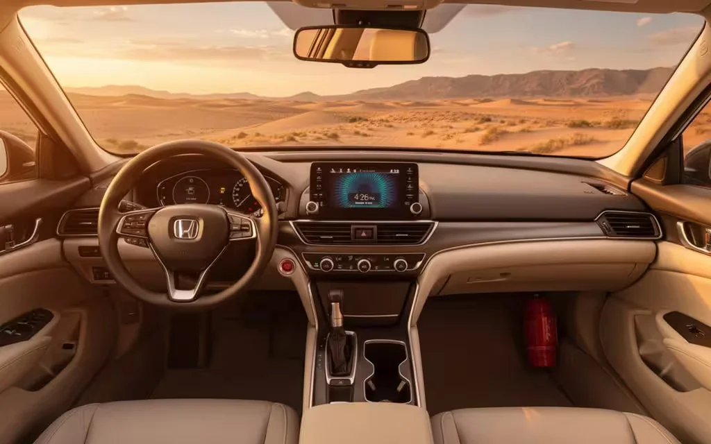 Honda Accord 2022 dashboard and infotainment – rental in Dubai