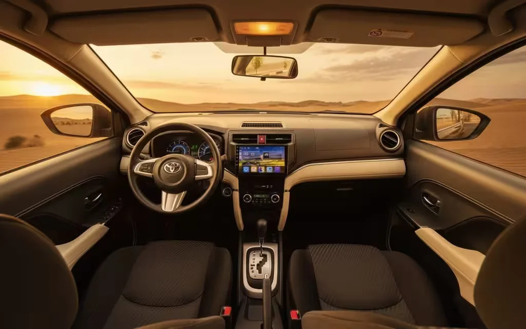 Toyota Rush 2024 interior view showing trim – rental in Dubai