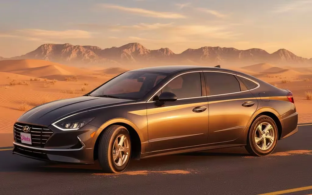 Hyundai Sonata 2021 Grey side profile – rental in Dubai