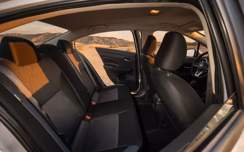 Nissan Versa 2024 interior view showing trim – rental in Dubai