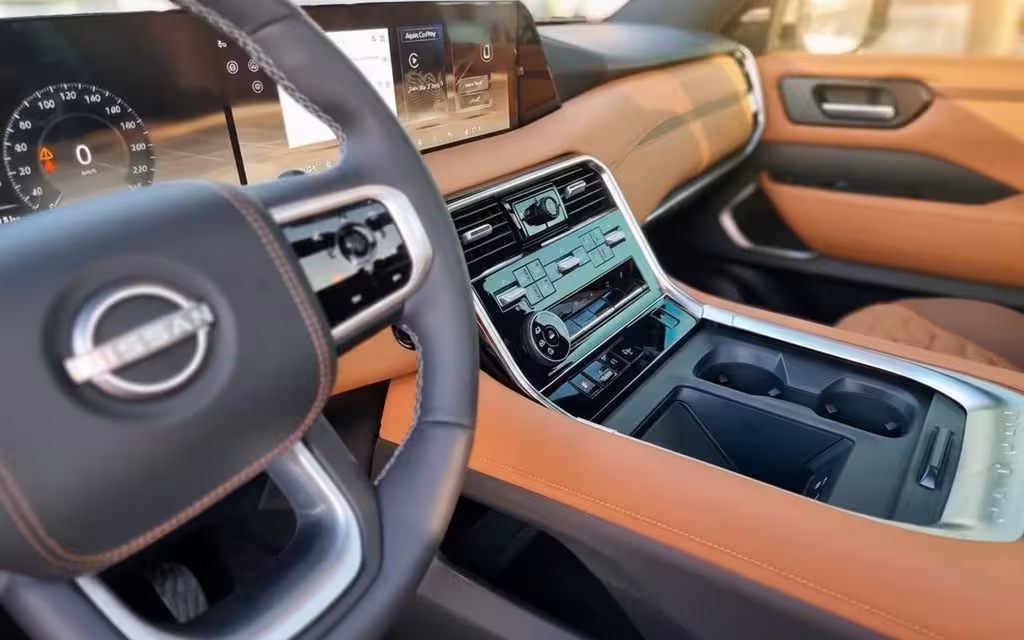Nissan Patrol 2025 interior view showing trim – rental in Dubai