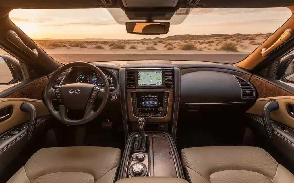 Nissan Patrol 2021 interior view showing trim – rental in Dubai
