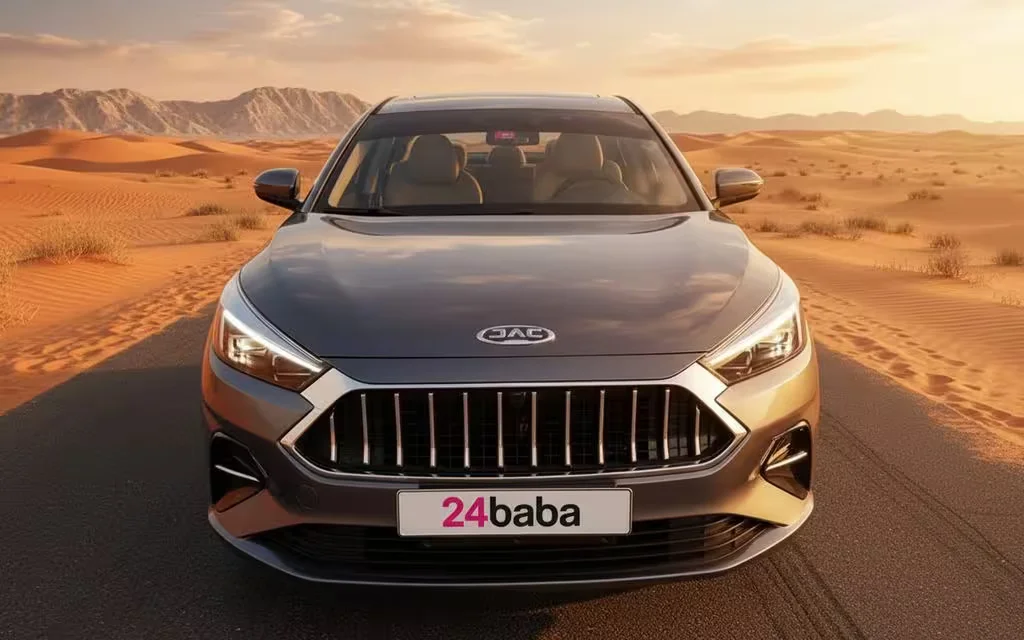 Jac J7 2022 Grey front view with headlights – rental in Dubai