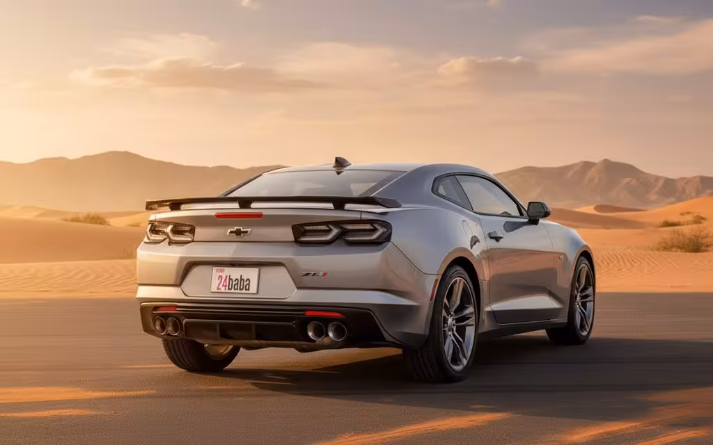 Chevrolet Camaro 2022 Grey rear view showing taillights