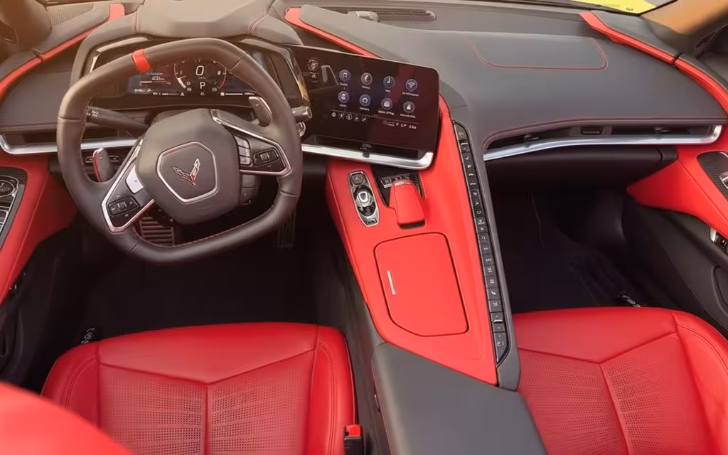 Chevrolet Corvette 2023 interior view showing trim – rental in Dubai
