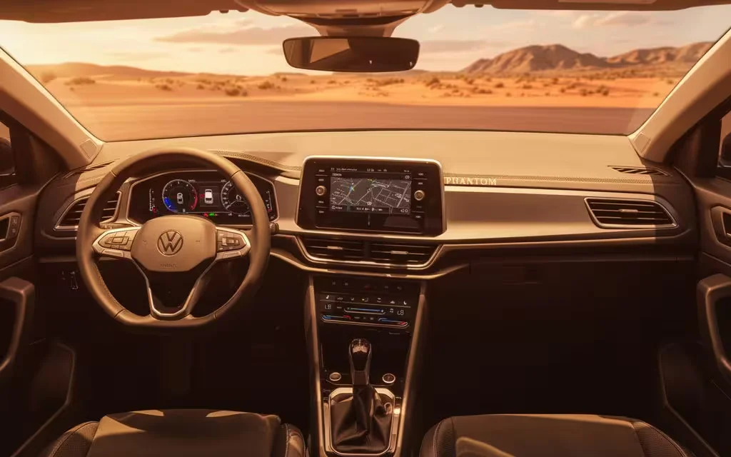 Volkswagen T Roc 2023 interior view showing trim – rental in Dubai