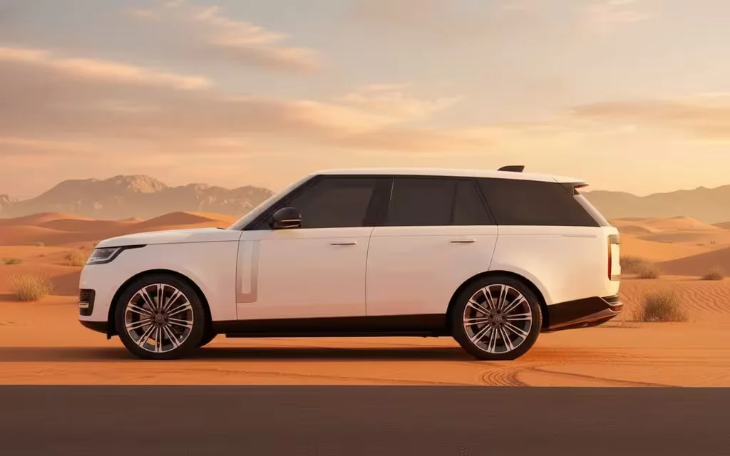 LandRover RangeRover 2022 White side profile – rental in Dubai