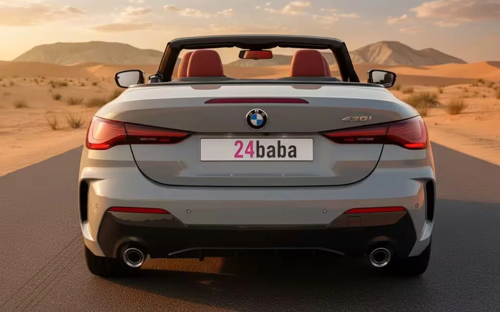 Bmw 430 2025 Grey rear view showing taillights – rental in Dubai