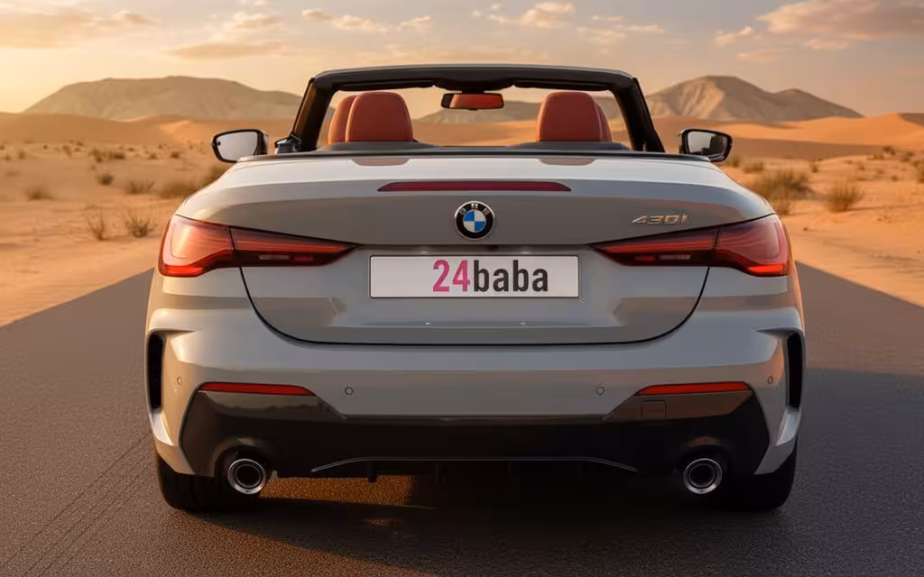 Bmw 430 2025 Grey rear view showing taillights – rental in Dubai